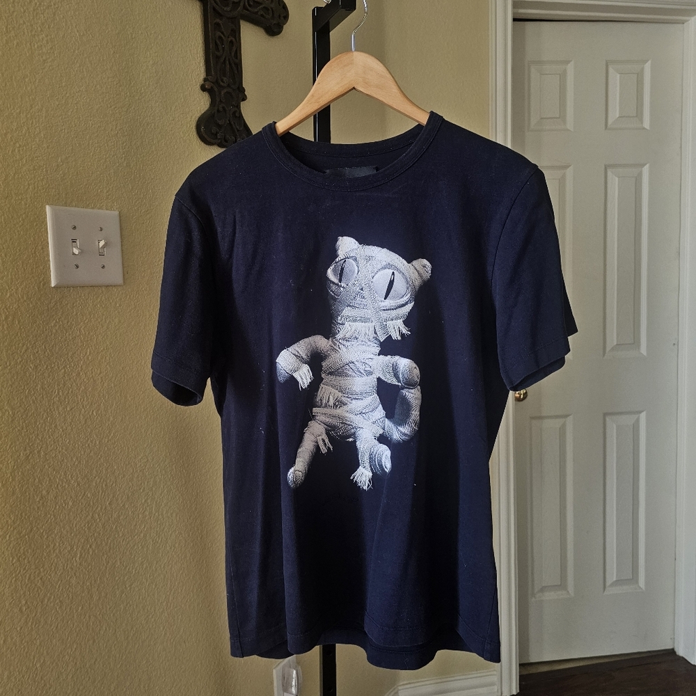 Juun.J White Cat Mummy T-Shirt Size 46/M Navy